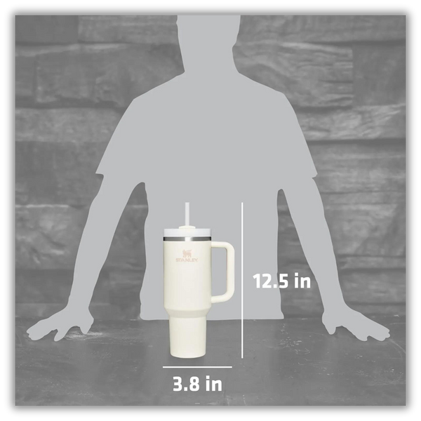 this is an image of vaccume insulated tumbler size comparison with a person