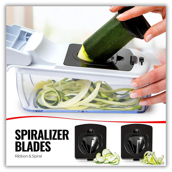 a person is using a spiralizer to cut zucchini
